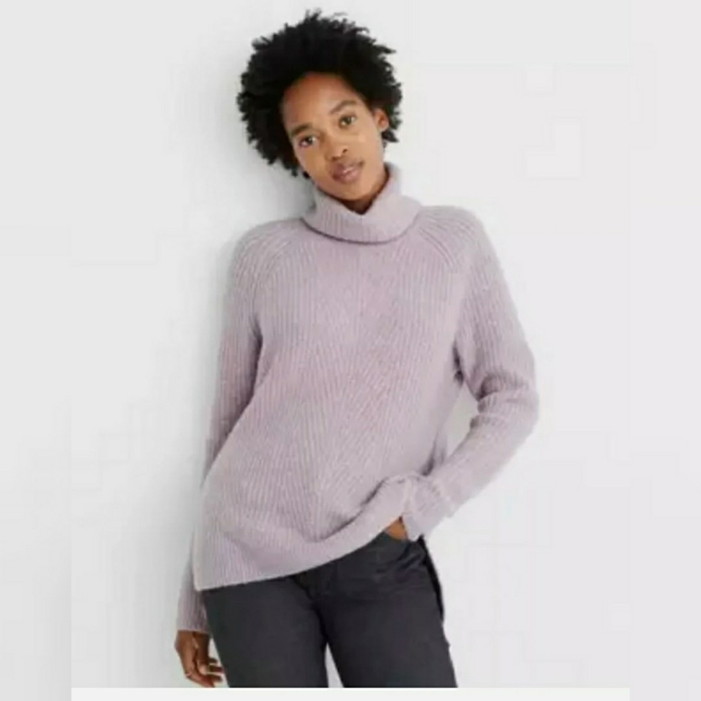 Madewell mercer turtleneck sweater purple